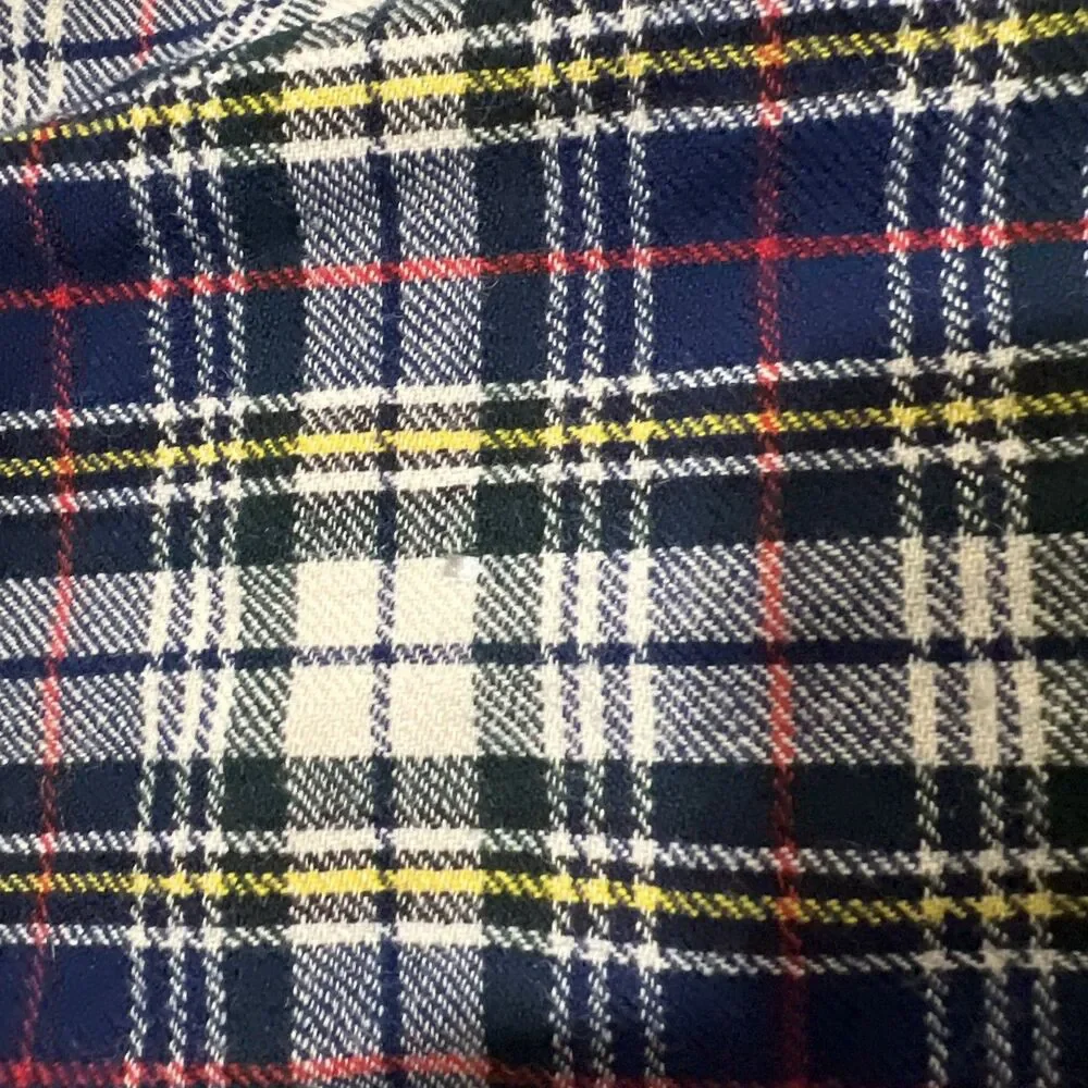 Vintage Gutman-Lann’s Scarf Coordinates Tartan Plaid Blue White Red 100% Wool